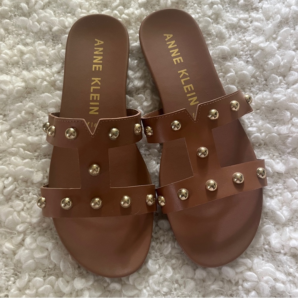 EUC Camel Studded Slides